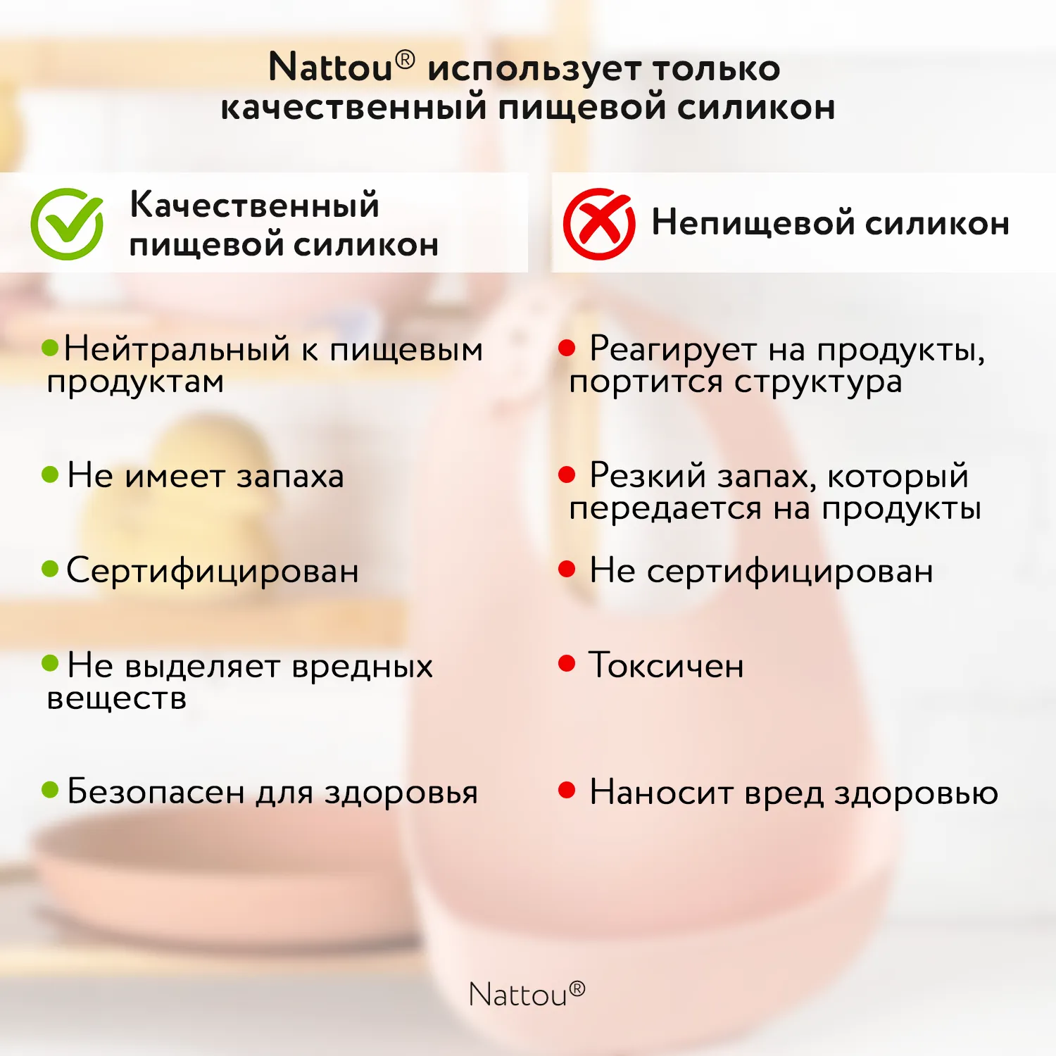 Набор посуды Nattou: 2 тарелки, ложка