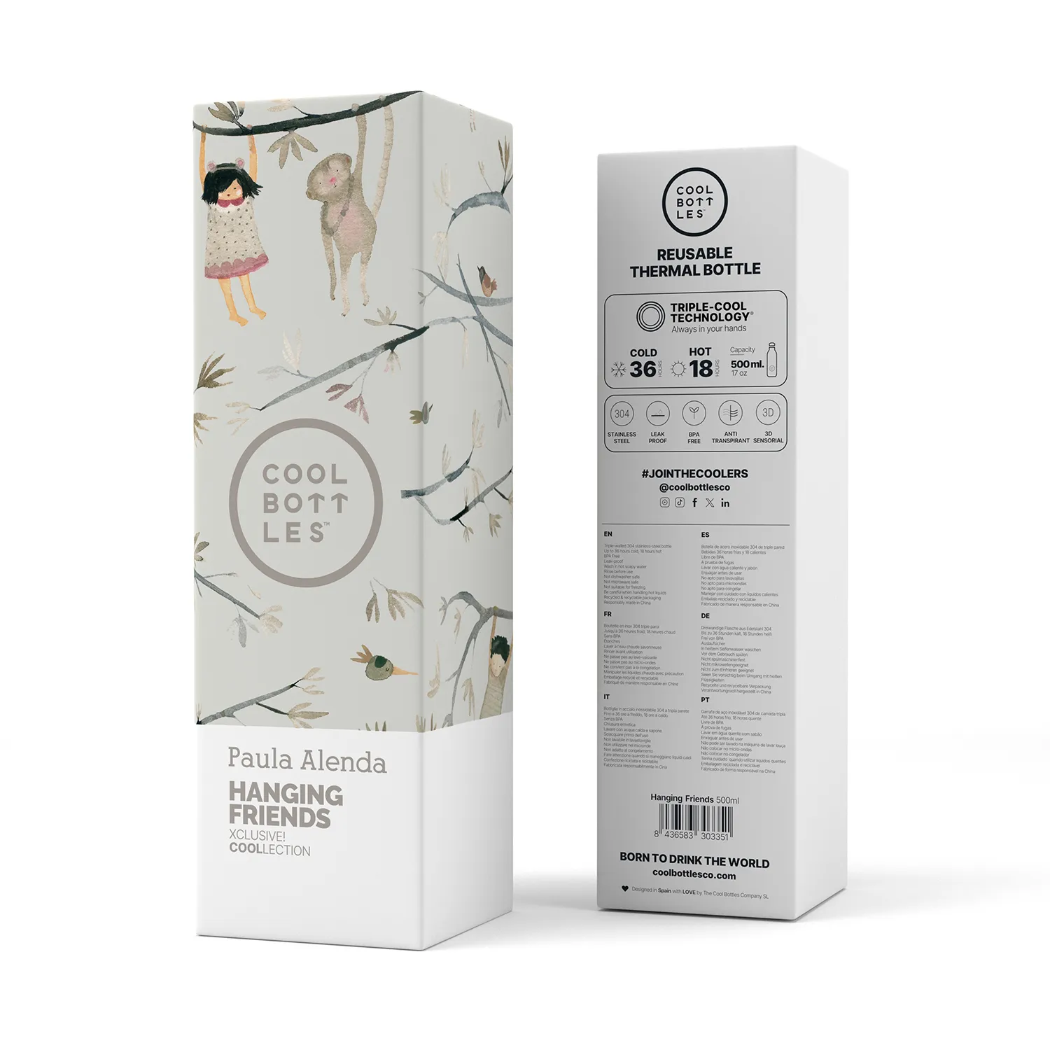 Термос-термобутылка Cool Bottles Paula Alenda Hanging Friends 500 мл