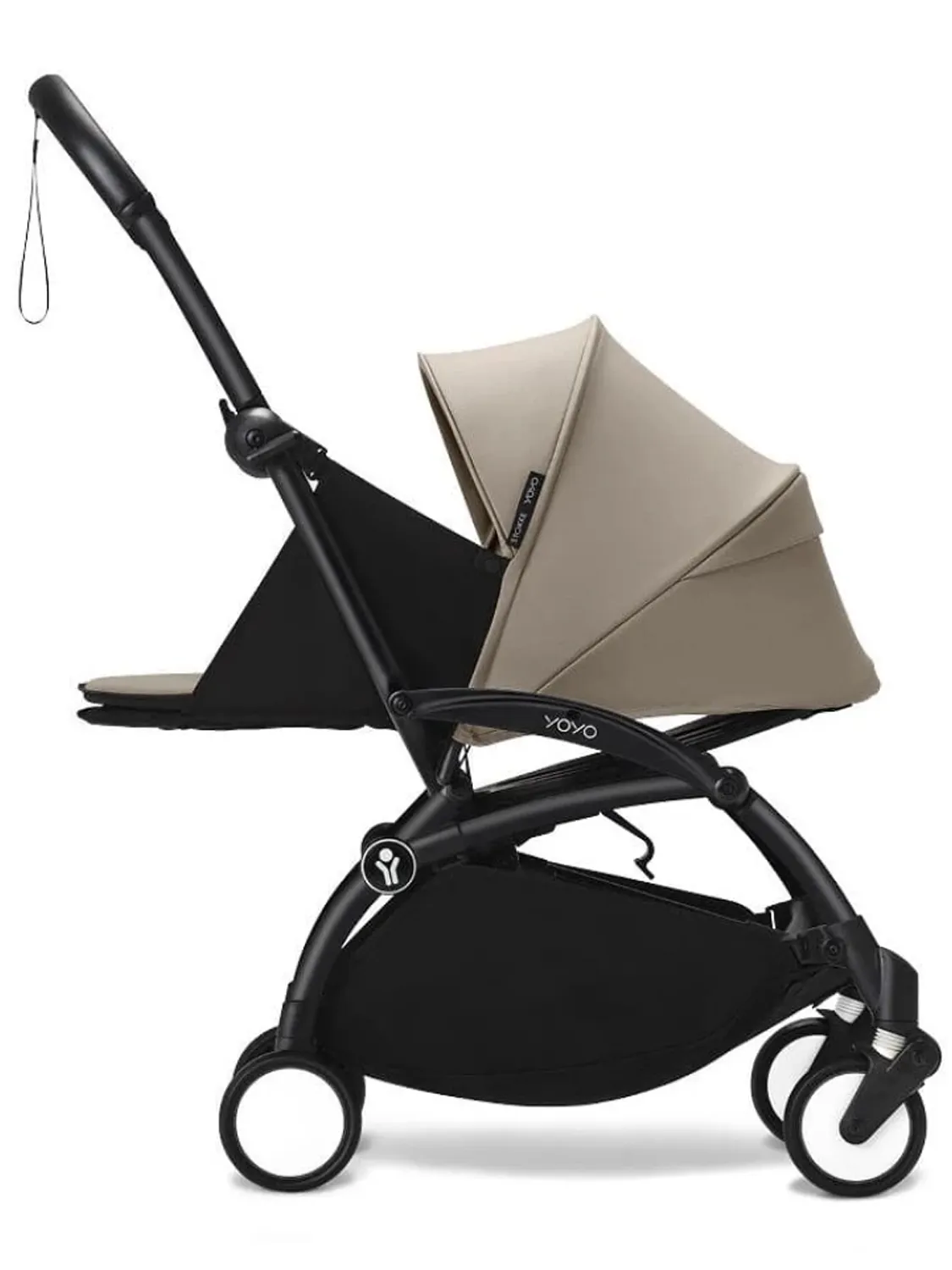 Коляска 2 в 1 Stokke YOYO3, серо-коричневый (taupe), рама черная, люлька мягкая. Изображение 4