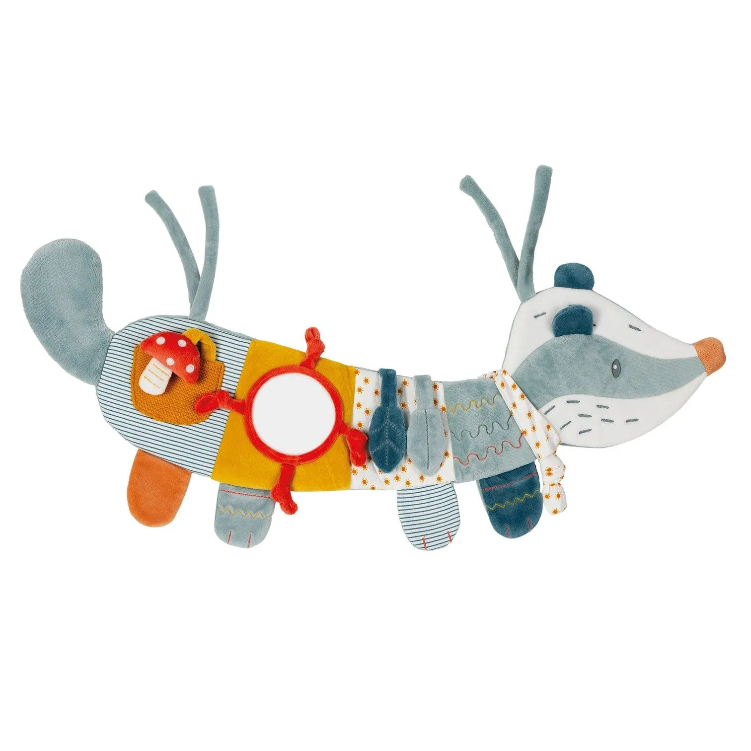 Игрушка мягкая Nattou Soft toy FELIX & LEO Барсук и Ослик панель на завязках 595308