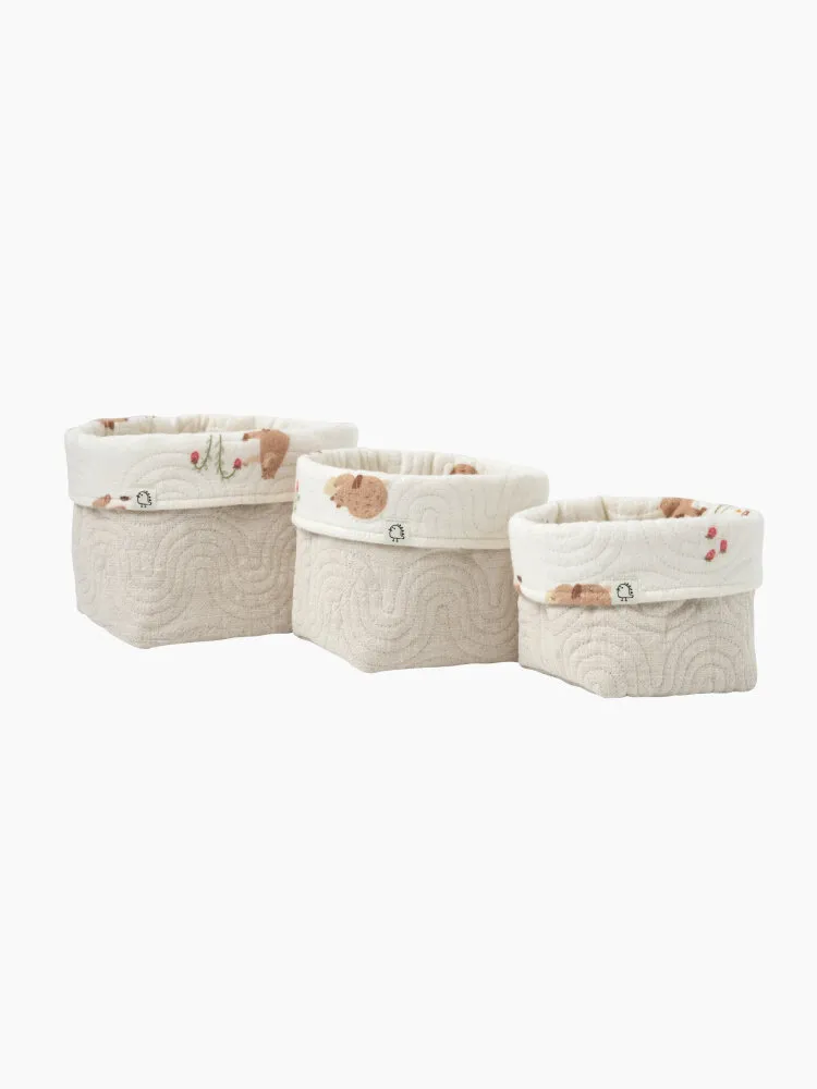 Корзины для хранения BUBA KIDS 3 шт. Мишкины лакомства/Натуральный BKBASK201. Изображение 2