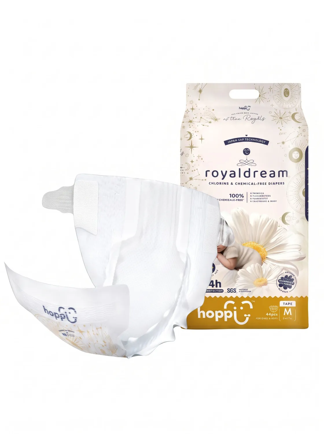 Подгузники Hoppi RoyalDream M 6-11 кг 44 шт