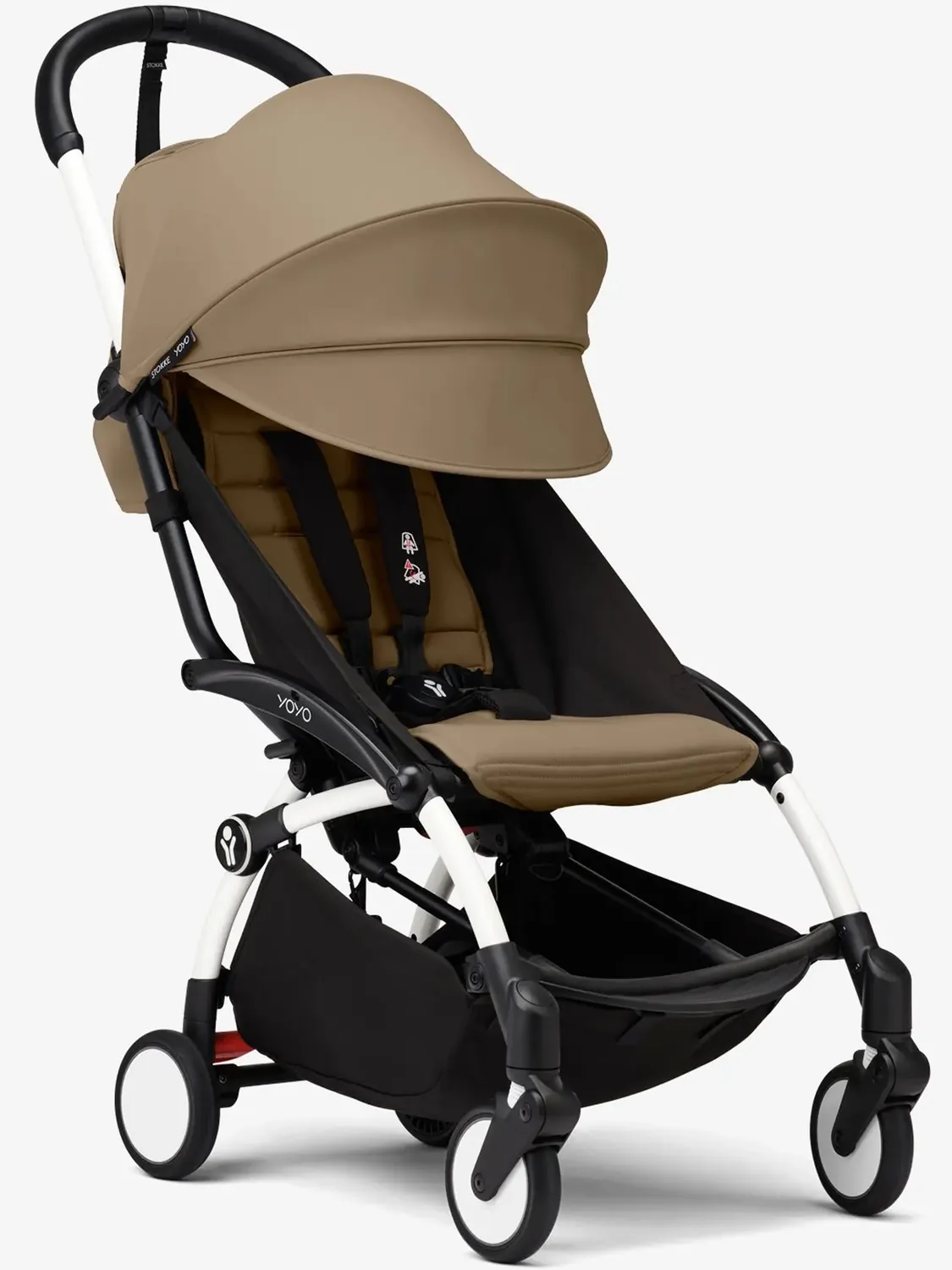 Коляска 2 в 1 Stokke YOYO3 shell, кофейный (toffee), рама белая. Изображение 10