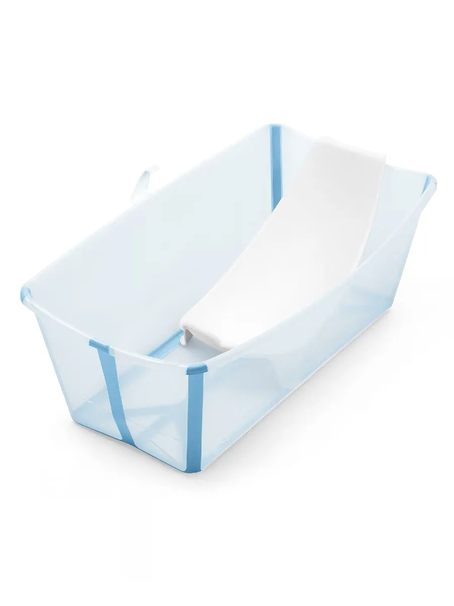 Ванночка с горкой Stokke Flexi Bath Bundle, Tub with Newborn Support Голубой (Ocean Blue) 531513. Изображение 1
