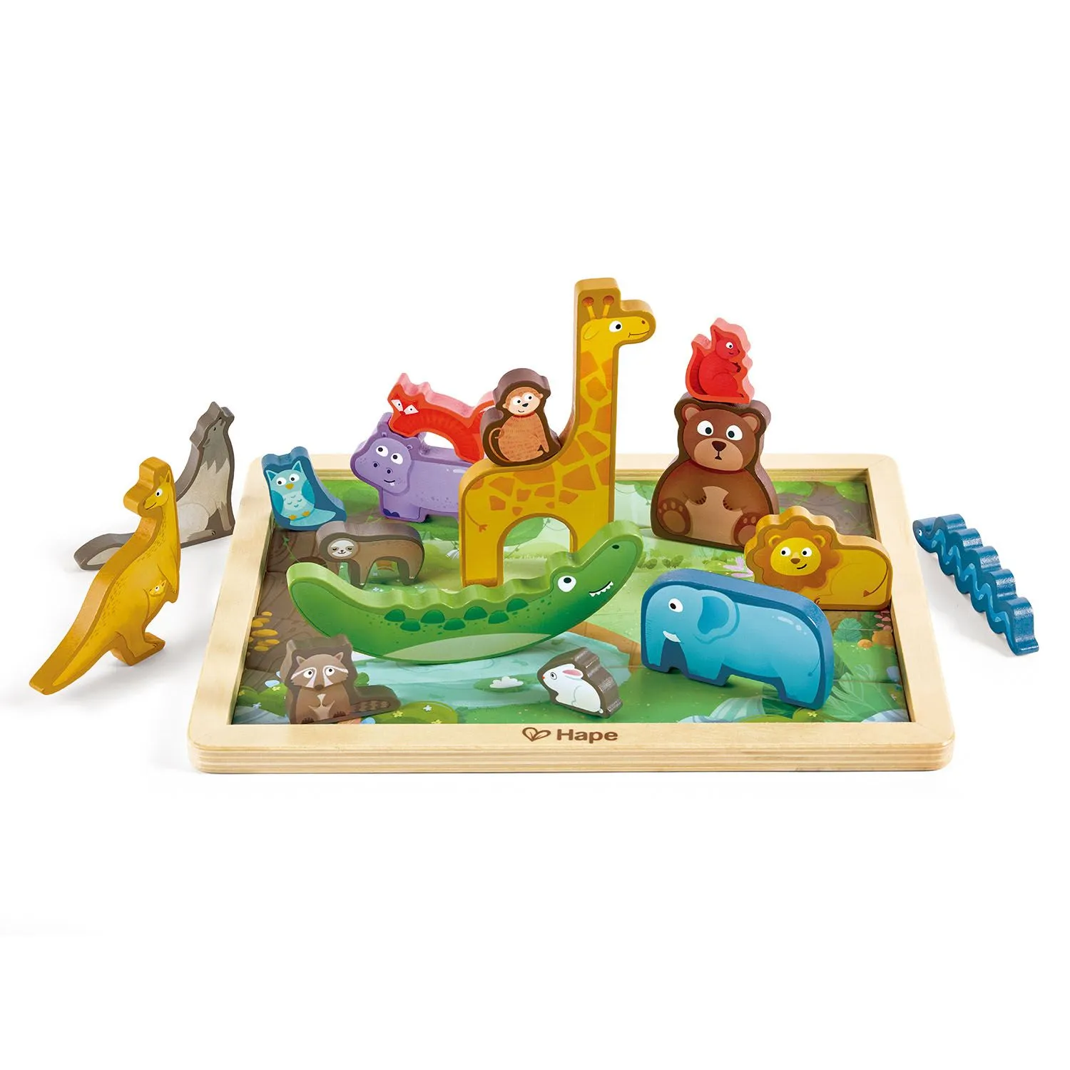 Пазл HAPE для детей "Умняша" Королевство Животных с фигурками E1656_HP