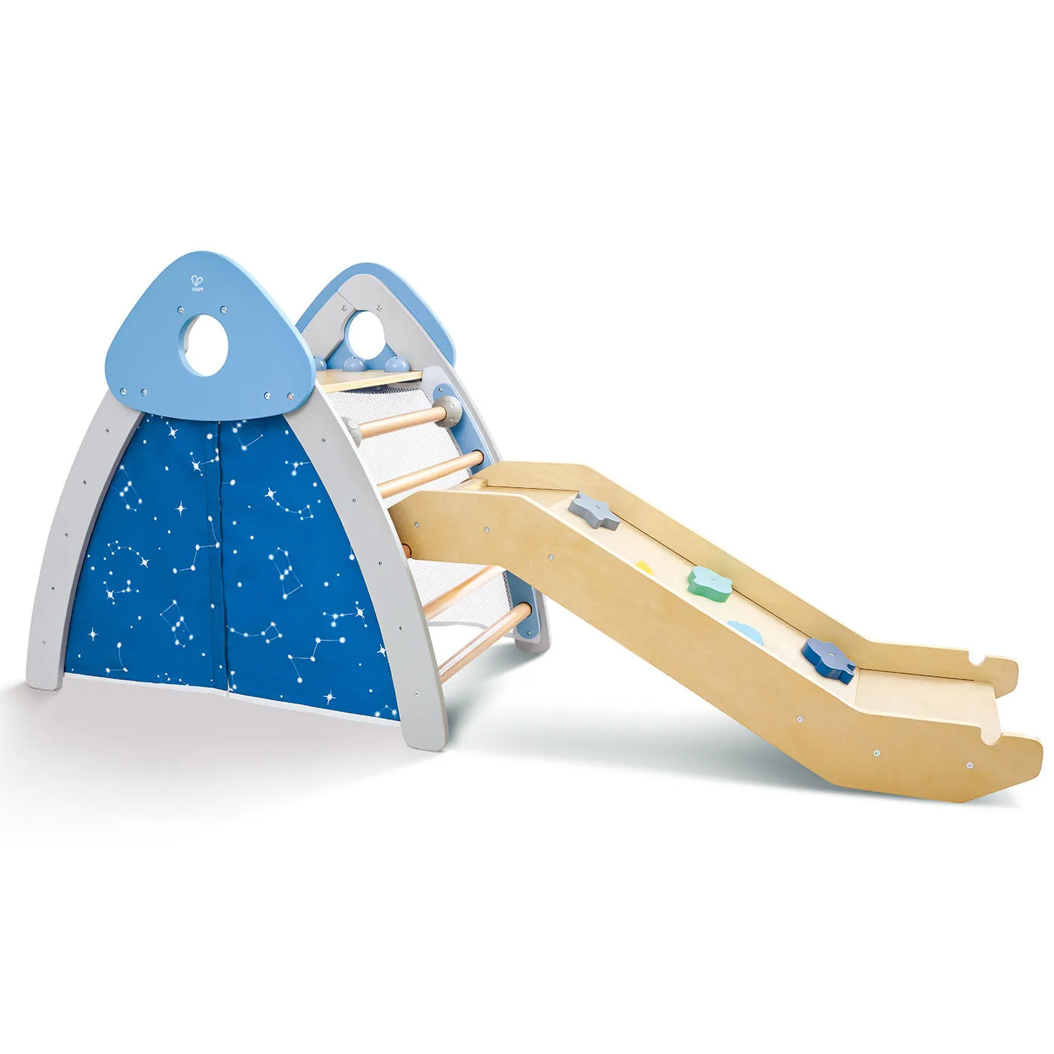 Комплекс игровой детский HAPE 4-в-1 Пиклер с горкой, скалодром E1222_HP