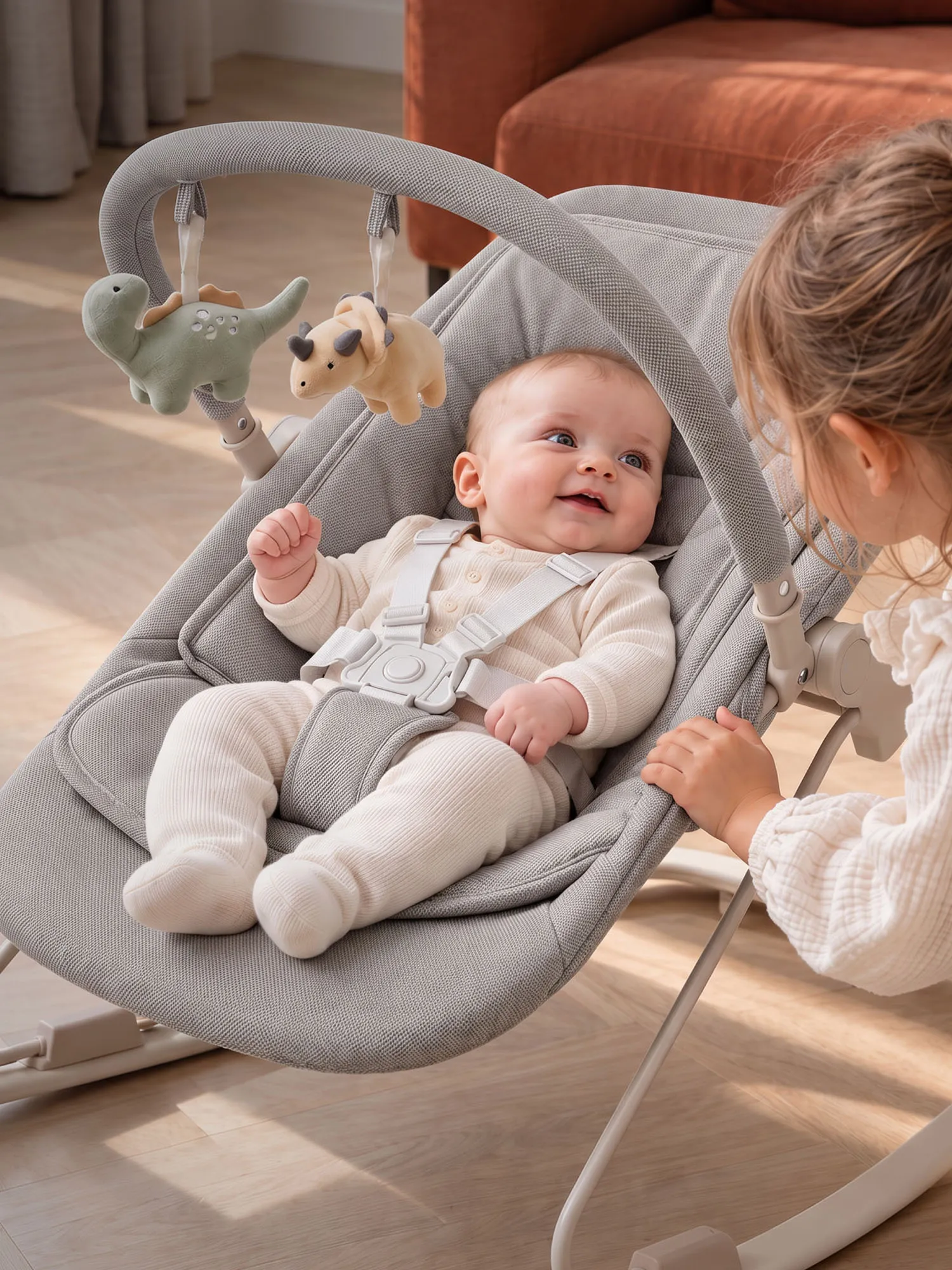 Шезлонг-качалка UNIX Kids Dino Серый (Grey) BBOUNCERDINOGY. Изображение 26