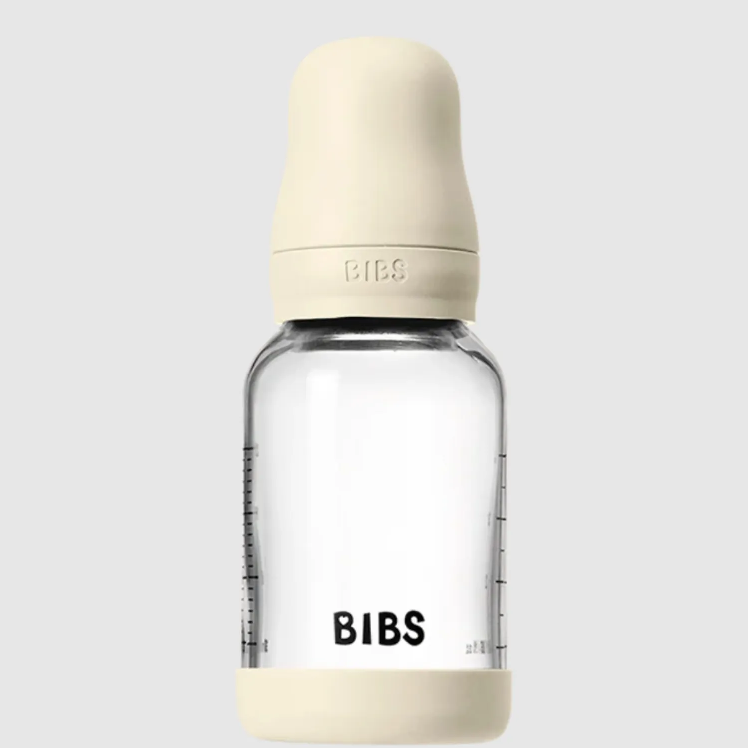 Бутылочка BIBS стеклянная для кормления с силиконовой соской медленный поток 120 мл