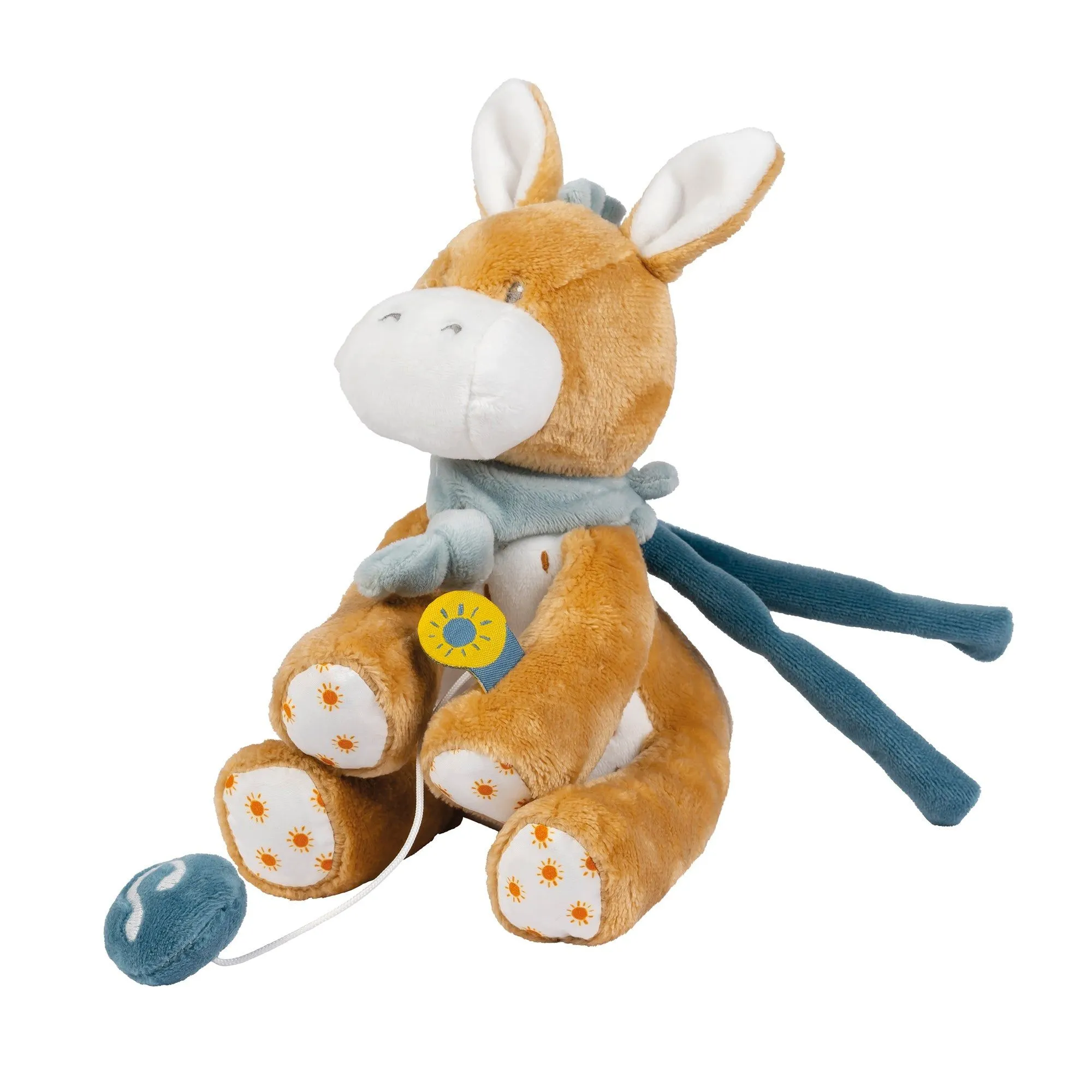 Игрушка мягкая Nattou Musical Soft toy MINI FELIX & LEO Ослик музыкальная 595070