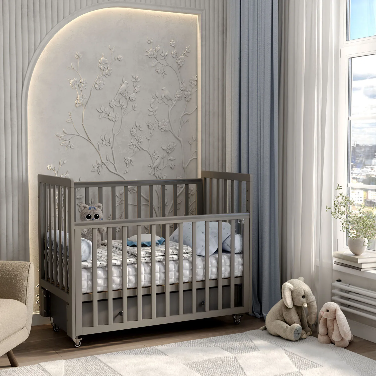 Кровать ANTEMI Classic Sleep 120х60 с ящиком-маятником