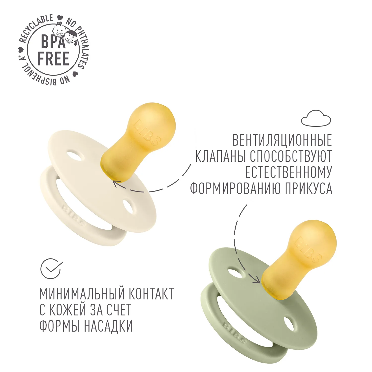 Набор пустышек BIBS x Moomin 2 шт. с держателем Loop Clip