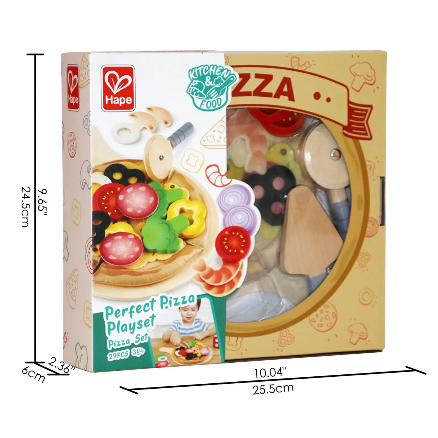 Набор игровой детский HAPE Перфекто Пицца 25 предметов E3173_HP
