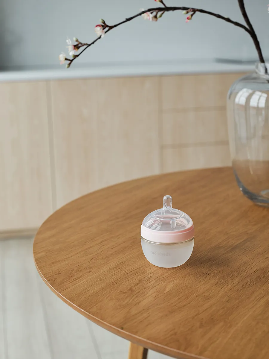 Бутылочка Mombella силиконовая антиколиковая Wide Neck широкая 120 мл розовая 8138. Изображение 10