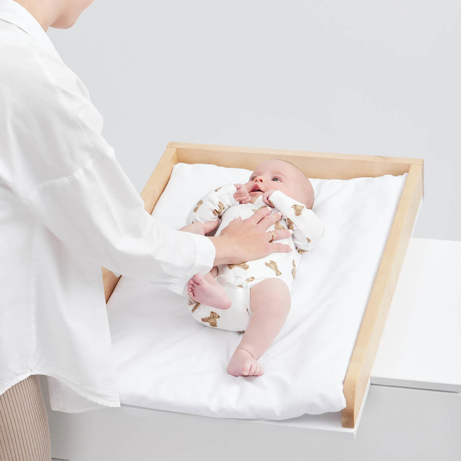 Матрас Happy Baby на пеленальный стол с чехлом на молнии, 50х73 см белый 95041