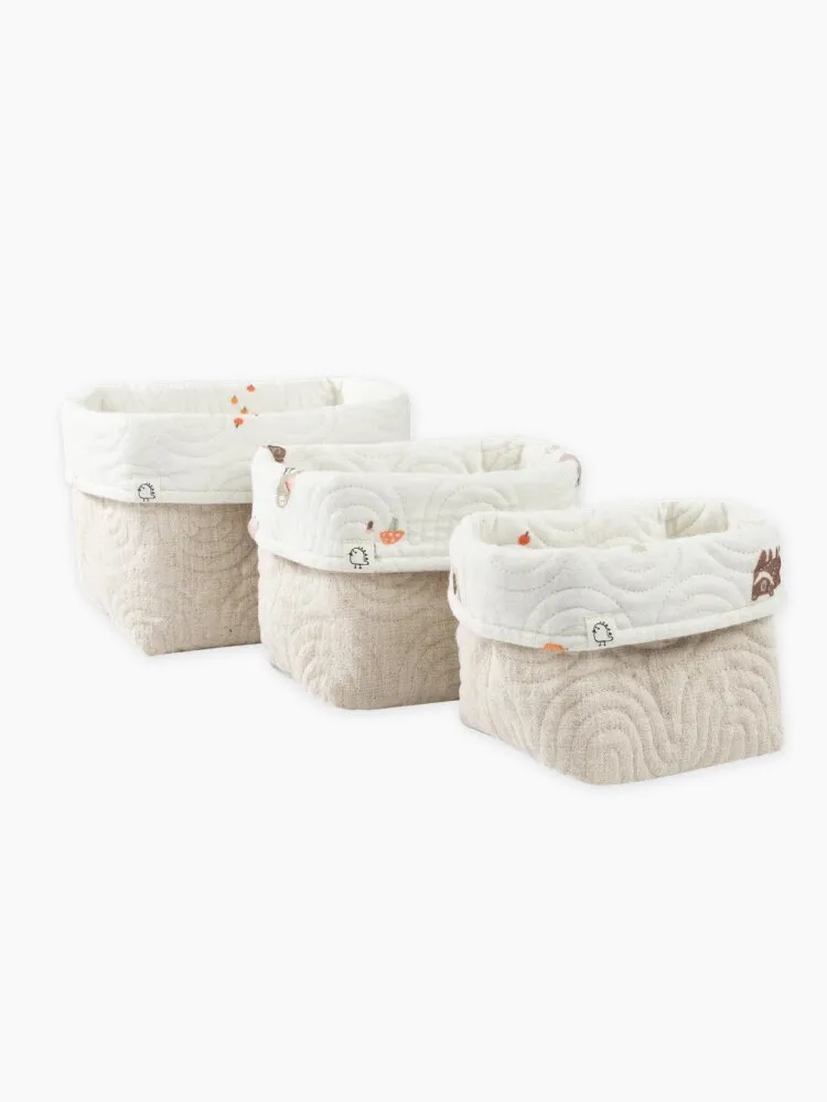 Корзины для хранения BUBA KIDS 3 шт. Заповедный лес/Натуральный BKBASK101. Изображение 8