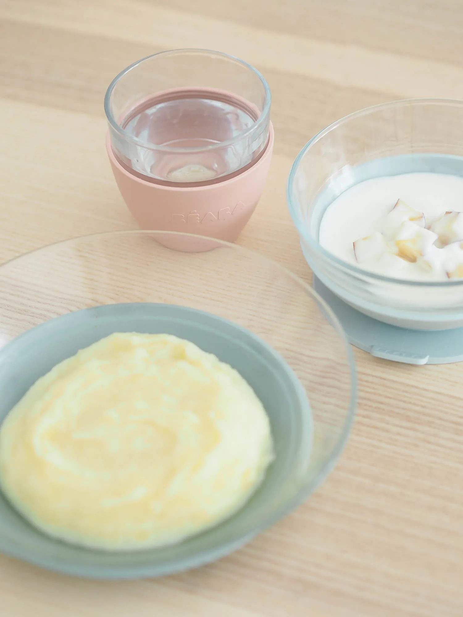 Набор посуды Beaba стеклянный 2 тарелки, чашка Coffret Repas Verre