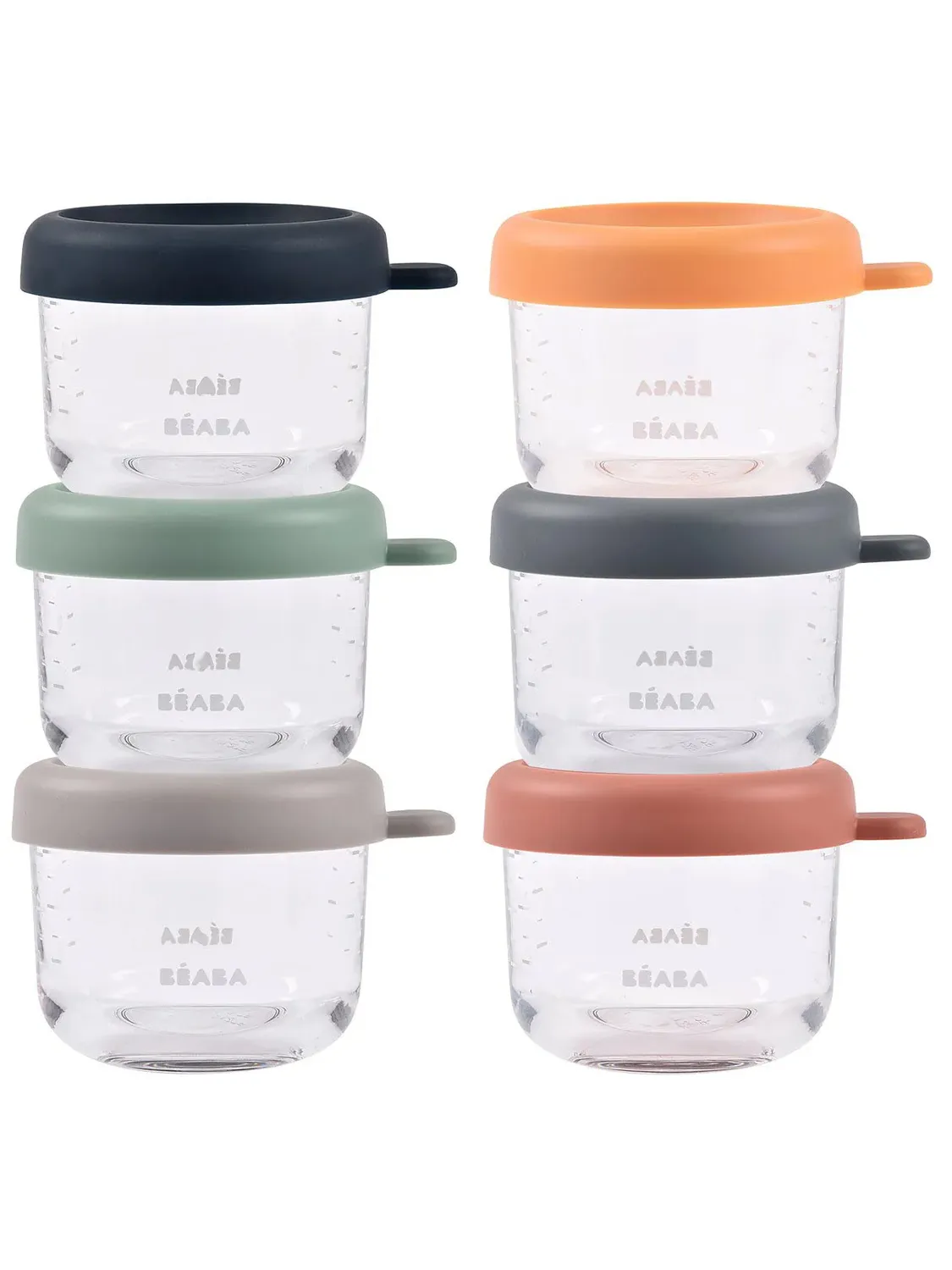 Набор контейнеров Beaba стеклянных, с крышкой (6 шт) 150мл, для хранения продуктов