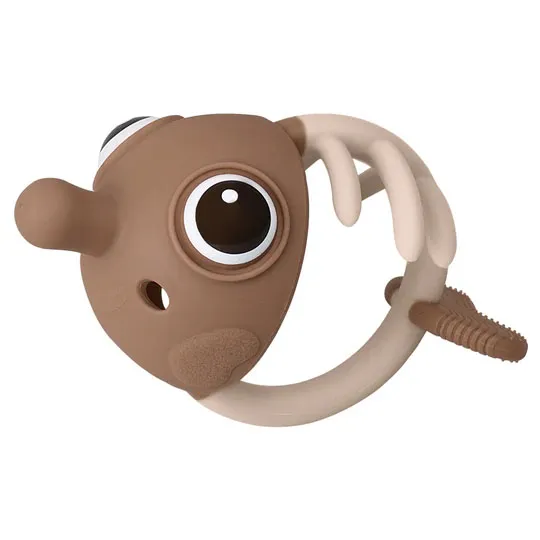 Прорезыватель Mombella силиконовый Рыбка кофейный 02105. Изображение 2