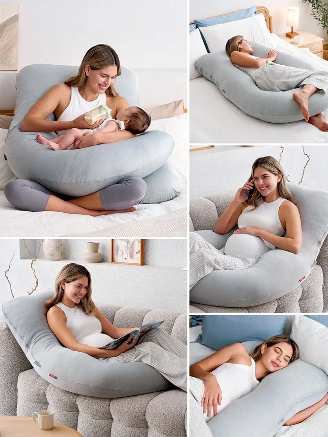 Подушка Momcozy для беременных из охлаждающей ткани U-образной формы