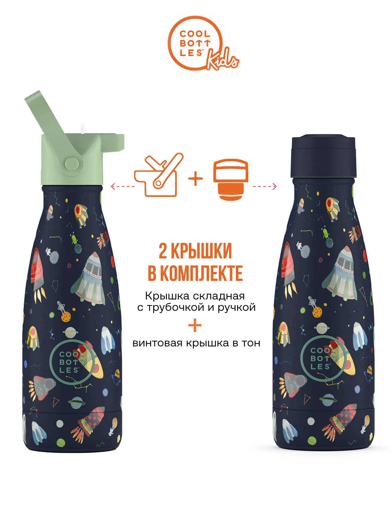 Термос–термобутылка Cool Bottles Kids серия Adventure Space Rockets 260 мл