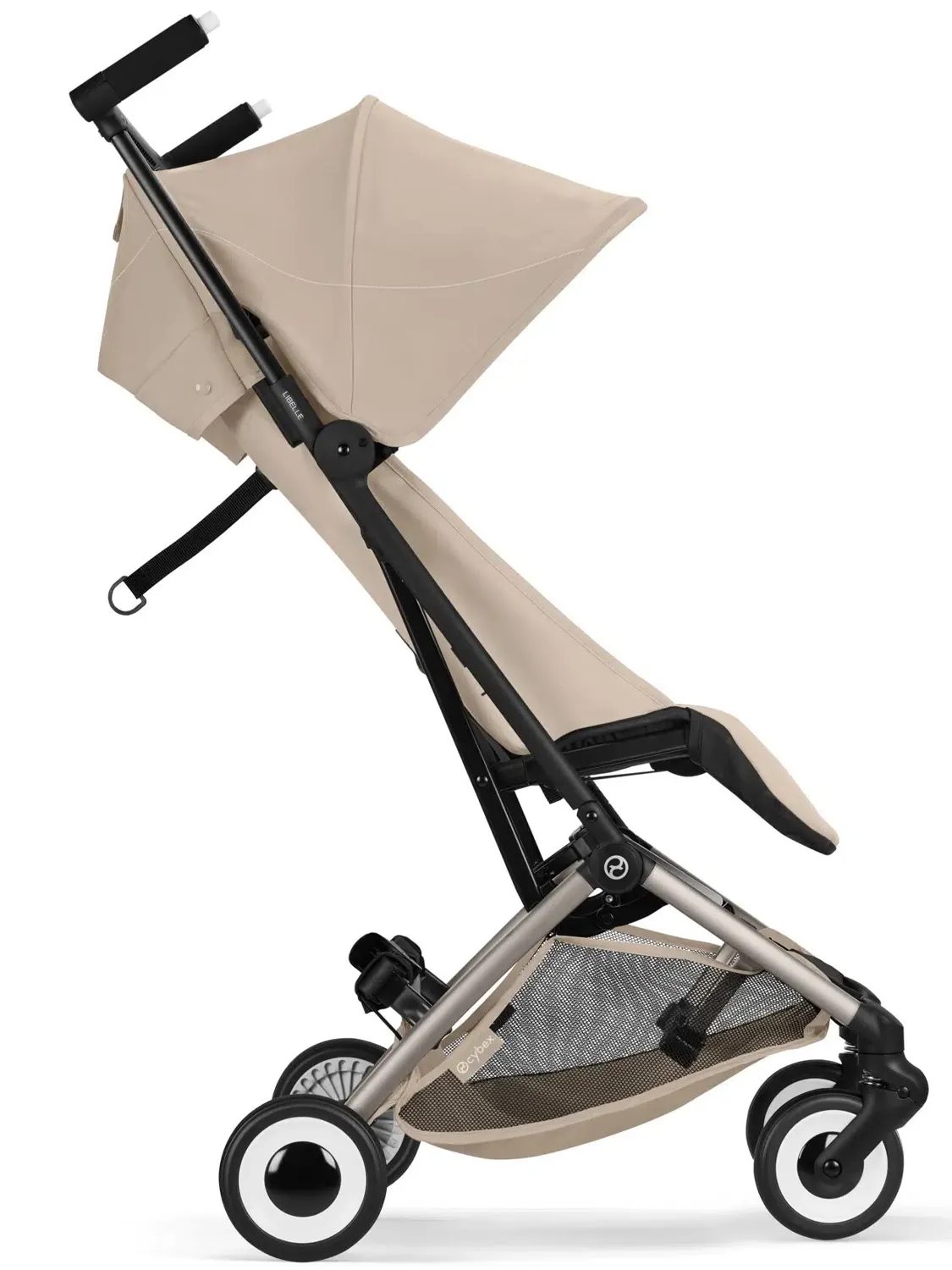 Коляска прогулочная Cybex Libelle TRE (2026), бежевый (almond beige) с дождевиком и бампером. Изображение 5