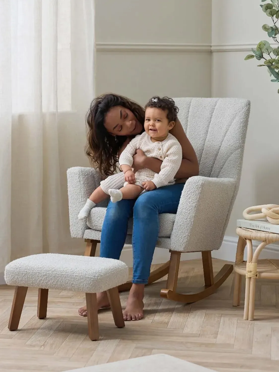Кресло-качалка Tutti Bambini Jonah Luxe с пуфом для ног Mushroom 211988/MUS с полозьями