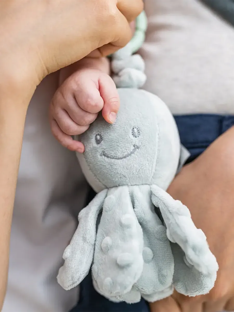 Игрушка мягкая Nattou Soft toy Lapidou Octopus Осьминог с вибрацией шалфей (sage green) 876544. Изображение 3