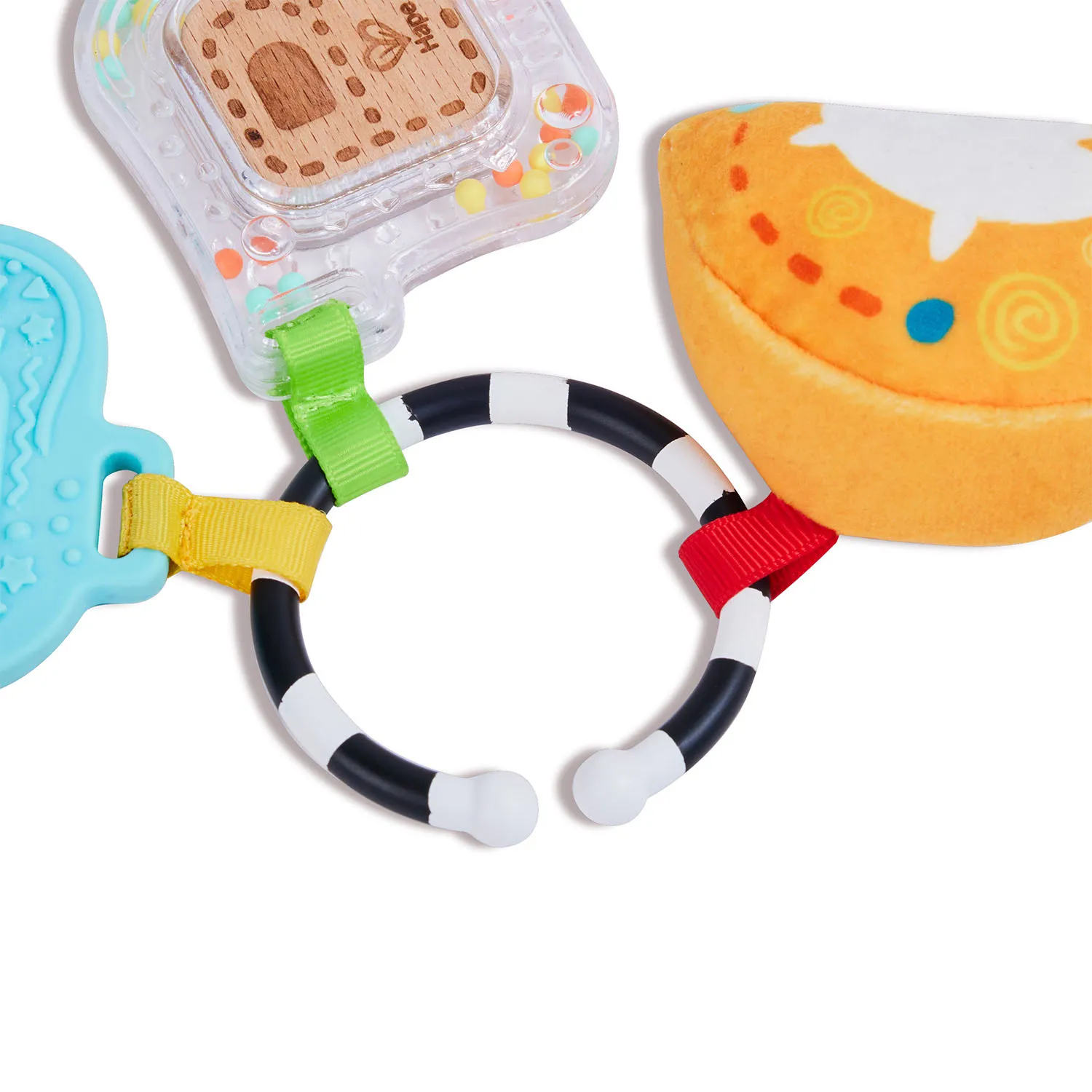 Игрушка развивающая HAPE «Малышам» ABC 3в1 (погремушка, прорезыватель, мягкая игрушка) E0129_HP