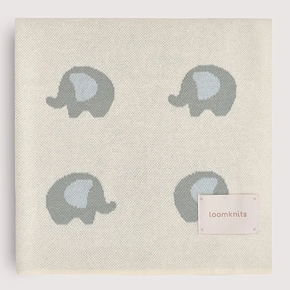 Плед детский LoomKnits Слоники Мультиколор 80х120 см