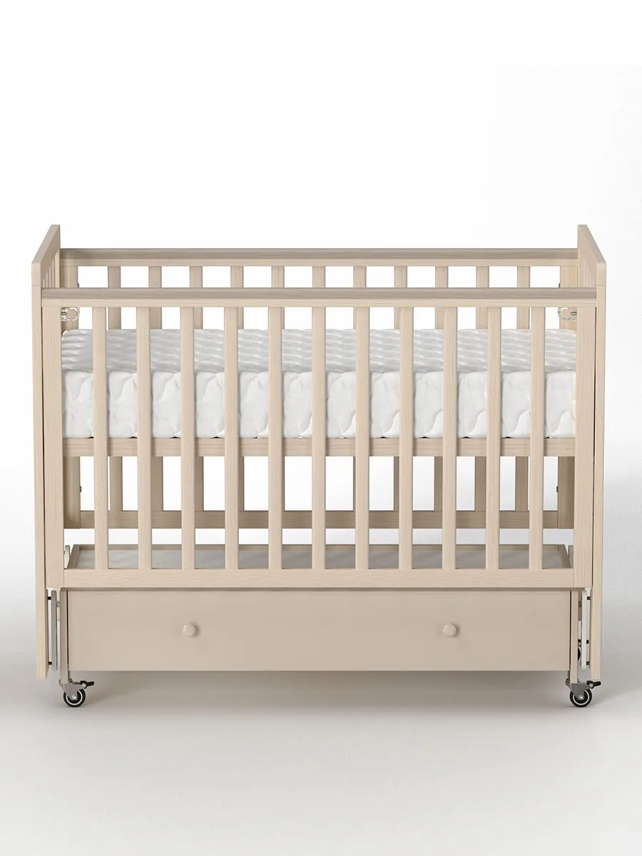Кровать ANTEMI Classic Sleep Premium 120х60 с ящиком-маятником сатин НИК 24сатин. Изображение 14