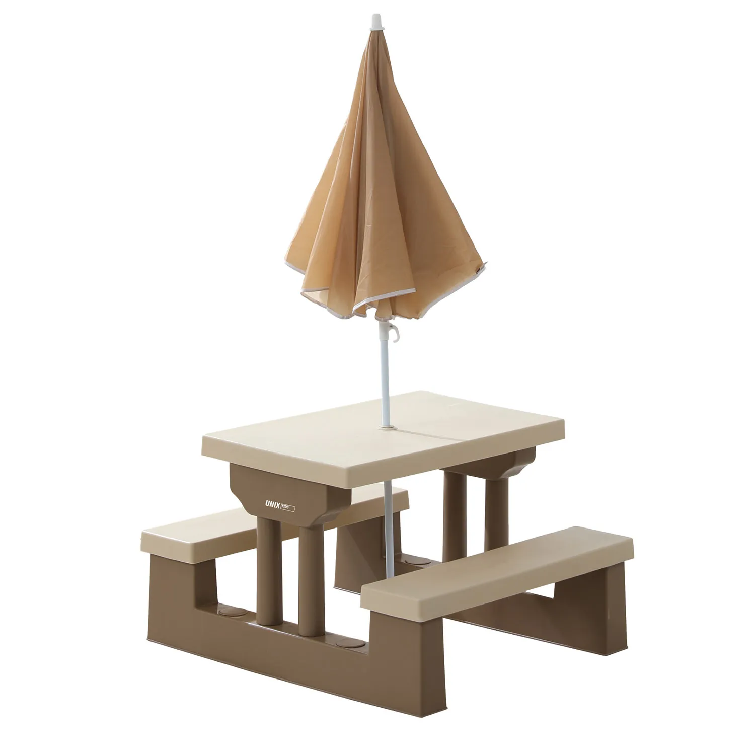 Стол садовый с зонтом UNIX Kids Garden 70x90 см Camel PTGARDTB67CL