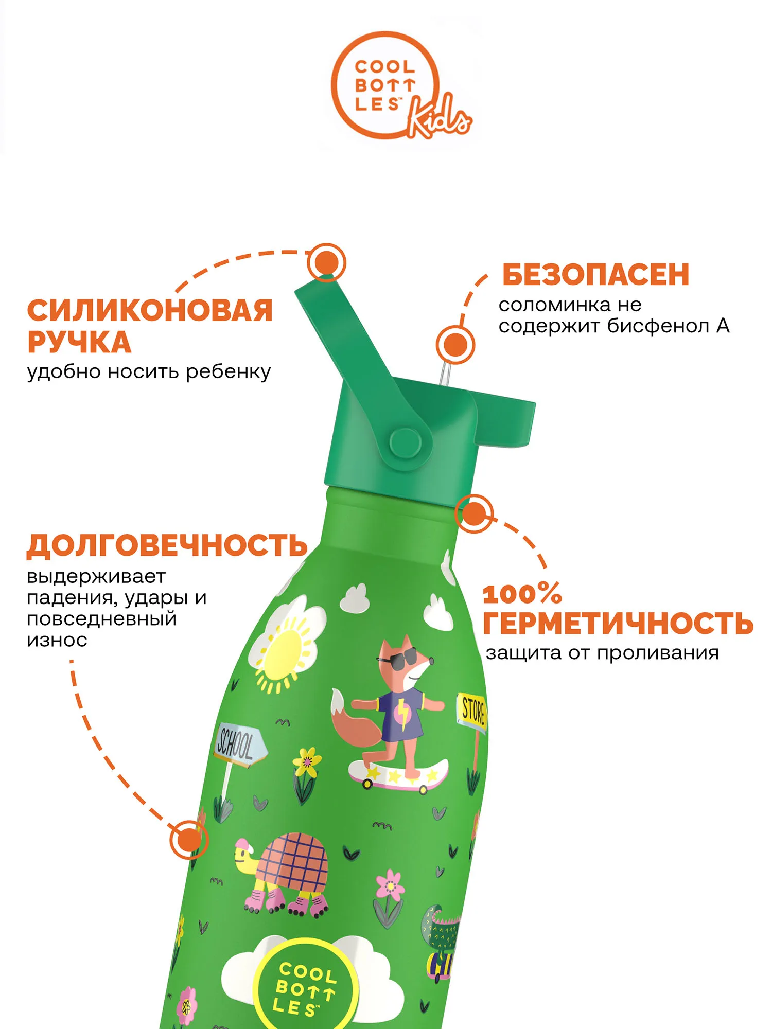 Термос–термобутылка Cool Bottles Kids Rolling Skaters 500 мл