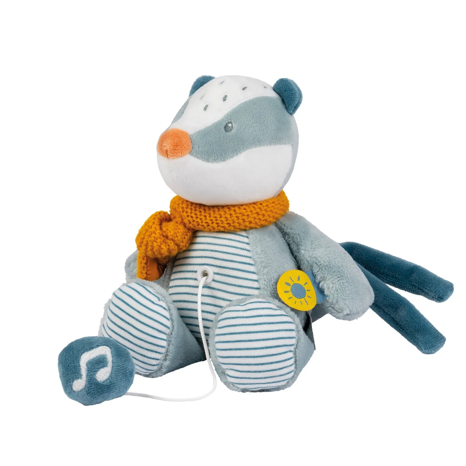 Игрушка мягкая Nattou Musical Soft toy MINI FELIX & LEO Барсук музыкальная 595063