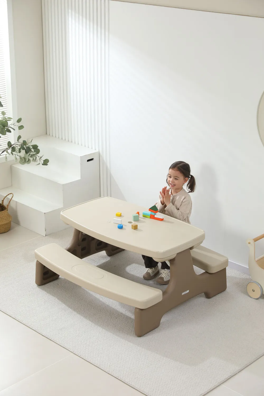 Стол садовый с лавочками UNIX Kids Garden Camel PTGARDTB100CL ПУ