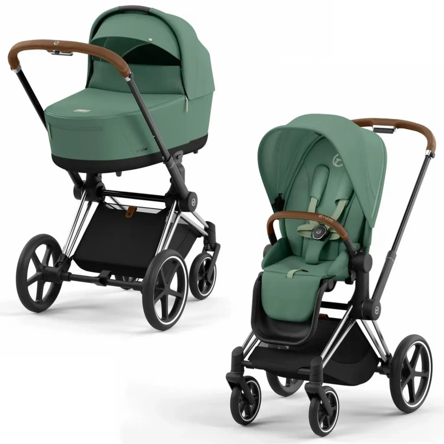 Коляска 2 в 1 Cybex Priam IV шасси Chrome Brown