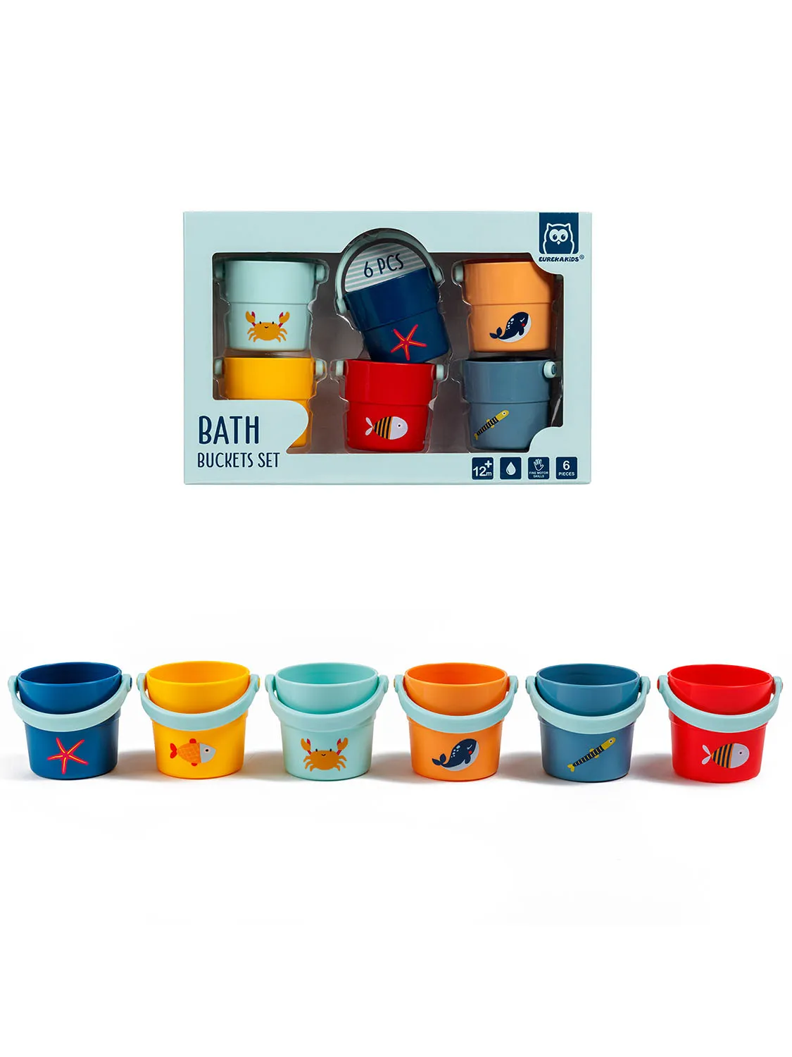 Игрушка для купания Eurekakids "Веселые ведра"