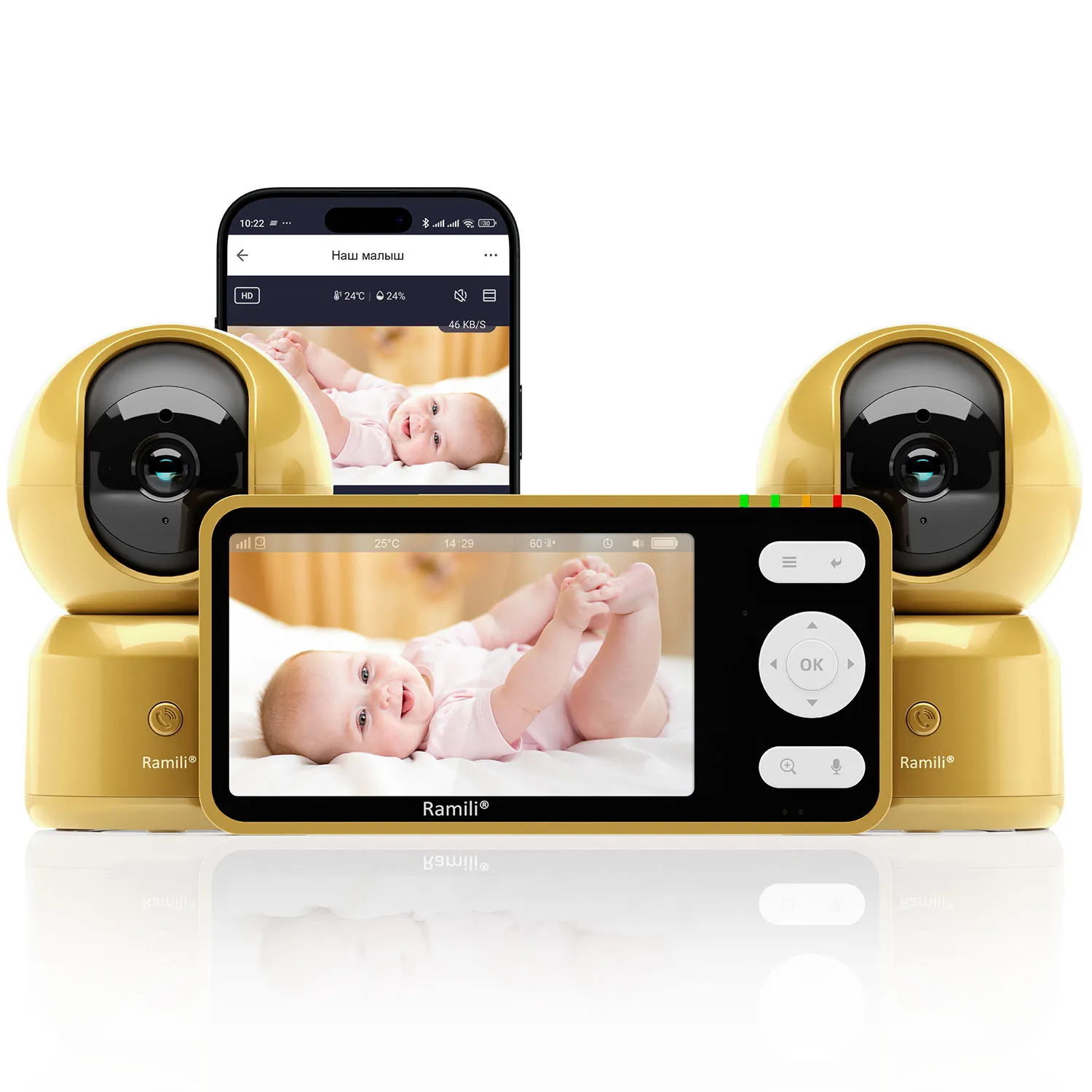 Видеоняня Ramili Baby RV1500X2GOLD