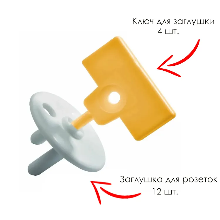 Заглушки для розетки с ключом 12 шт. Safety1st 12 3202002000