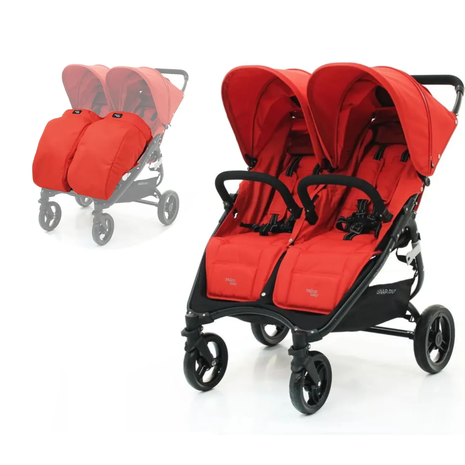 Коляска прогулочная для двойни Valco Baby Snap Duo + накидка на ножки