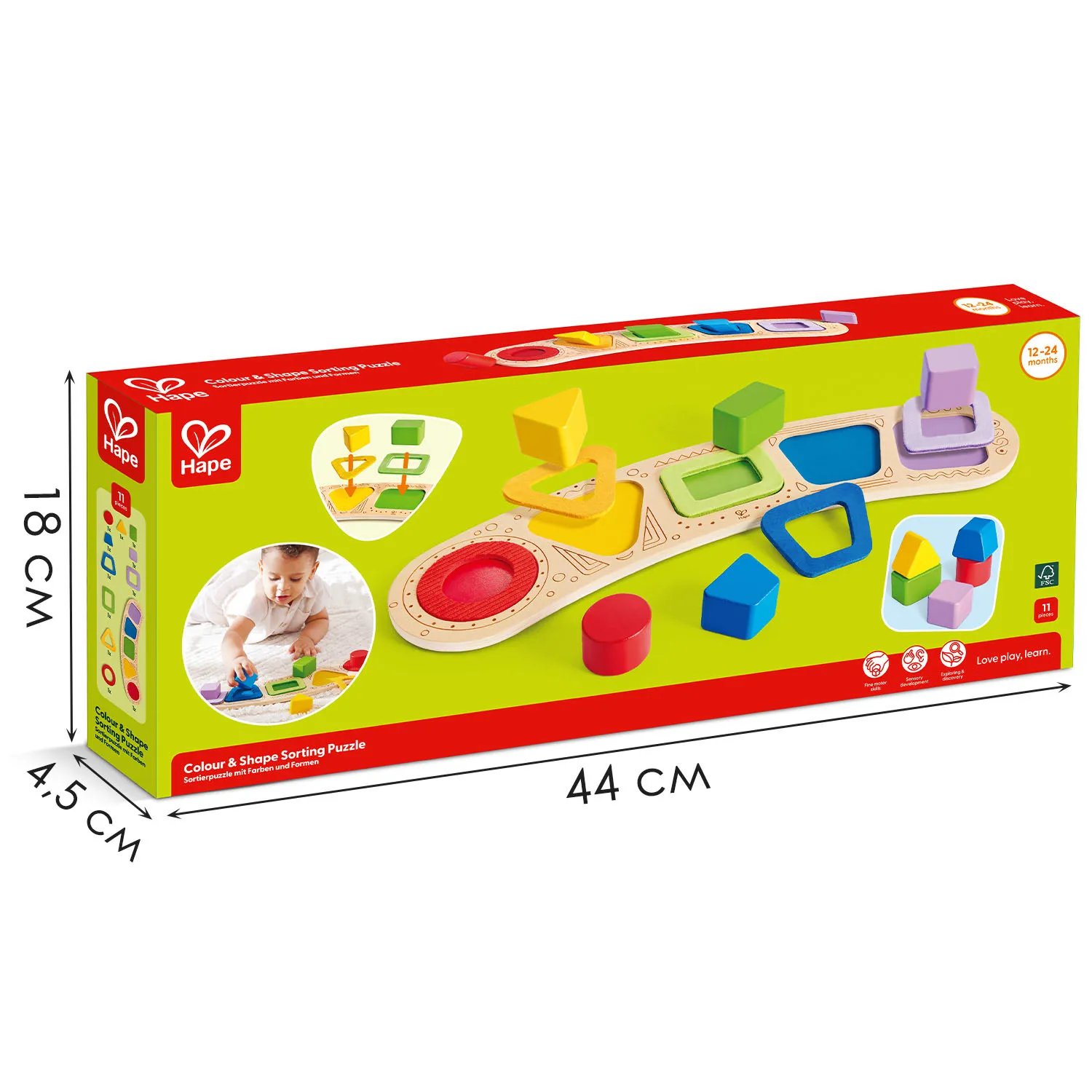 Игрушка HAPE развивающая «Цвета и формы» Сортер Монтессори E1666_HP