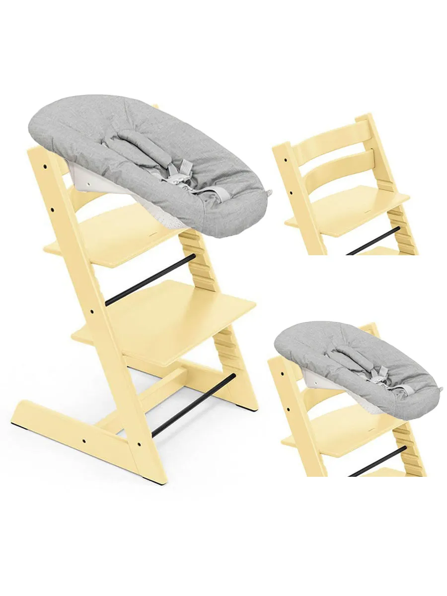Стул Stokke Tripp Trapp Желтый (Lemon Yellow) 100148 + Сиденье 0+ Серый (Grey) 526101. Изображение 1