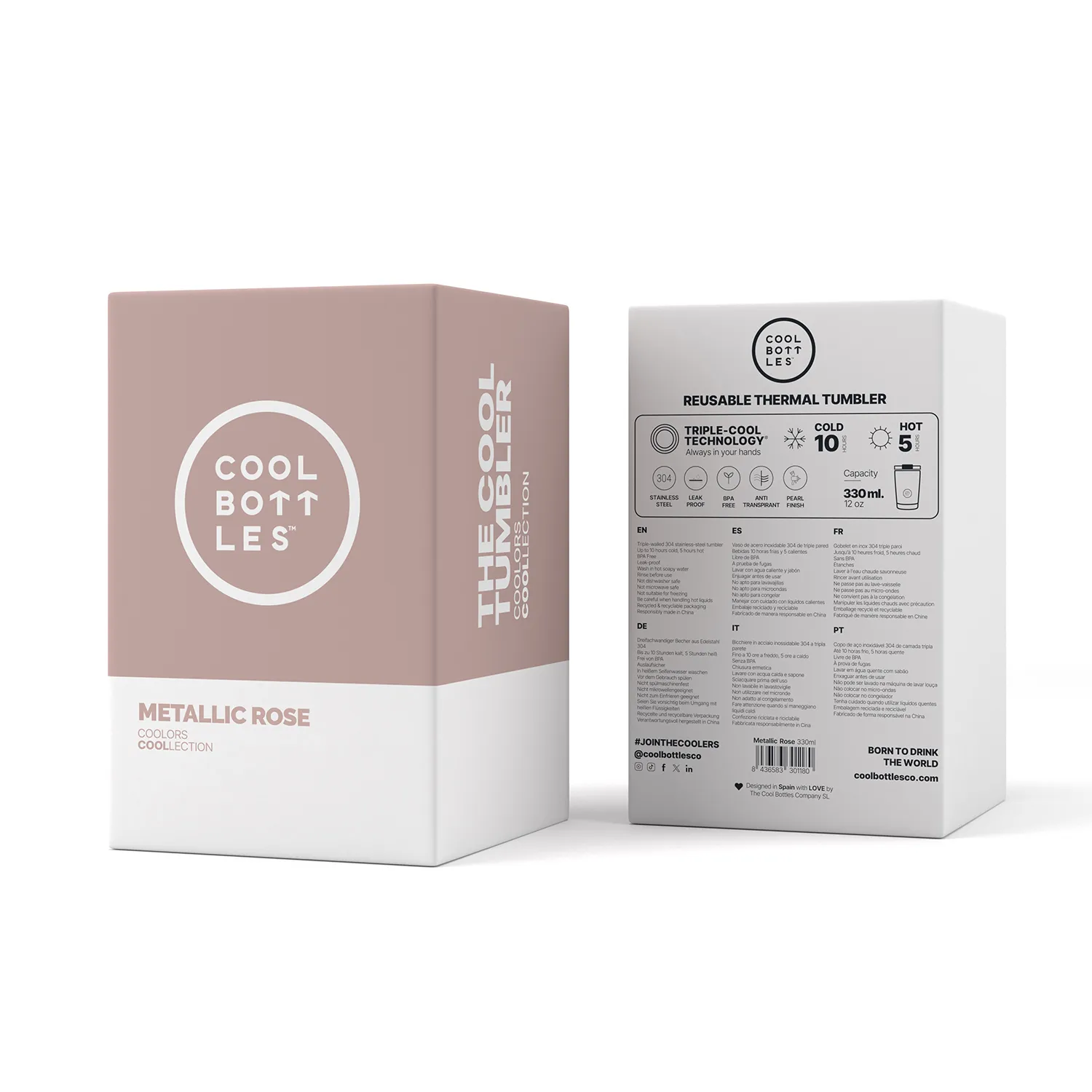 Термокружка Cool Bottles Tumbler Metallic Rose 330 мл CBT33MER