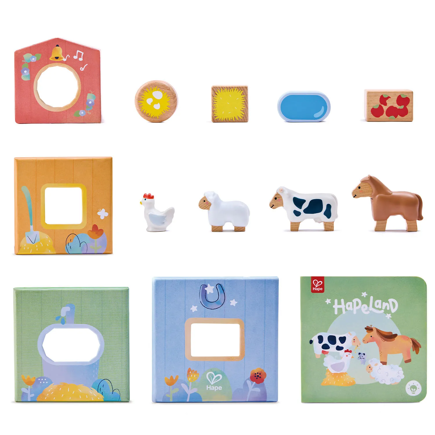 Набор игровой HAPE «Веселая Ферма» (детская иллюстрированная книга Hape Land) E3437_HP