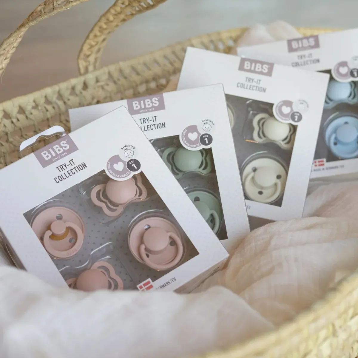 Набор пустышек BIBS Try-it, 4 шт. 0+ мес.