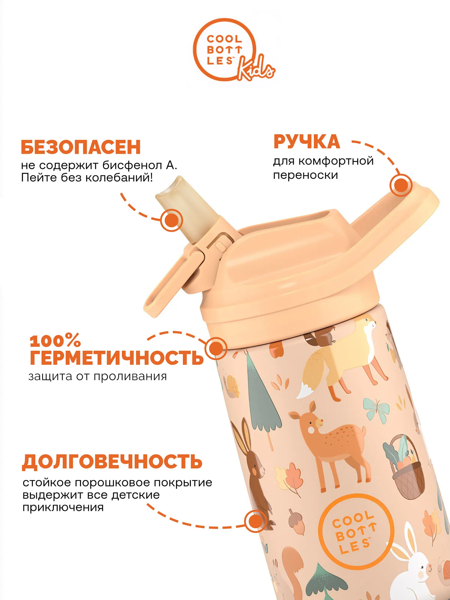 Термос-термобутылка Cool Bottles Kiddie Woodland Buddies 350 мл