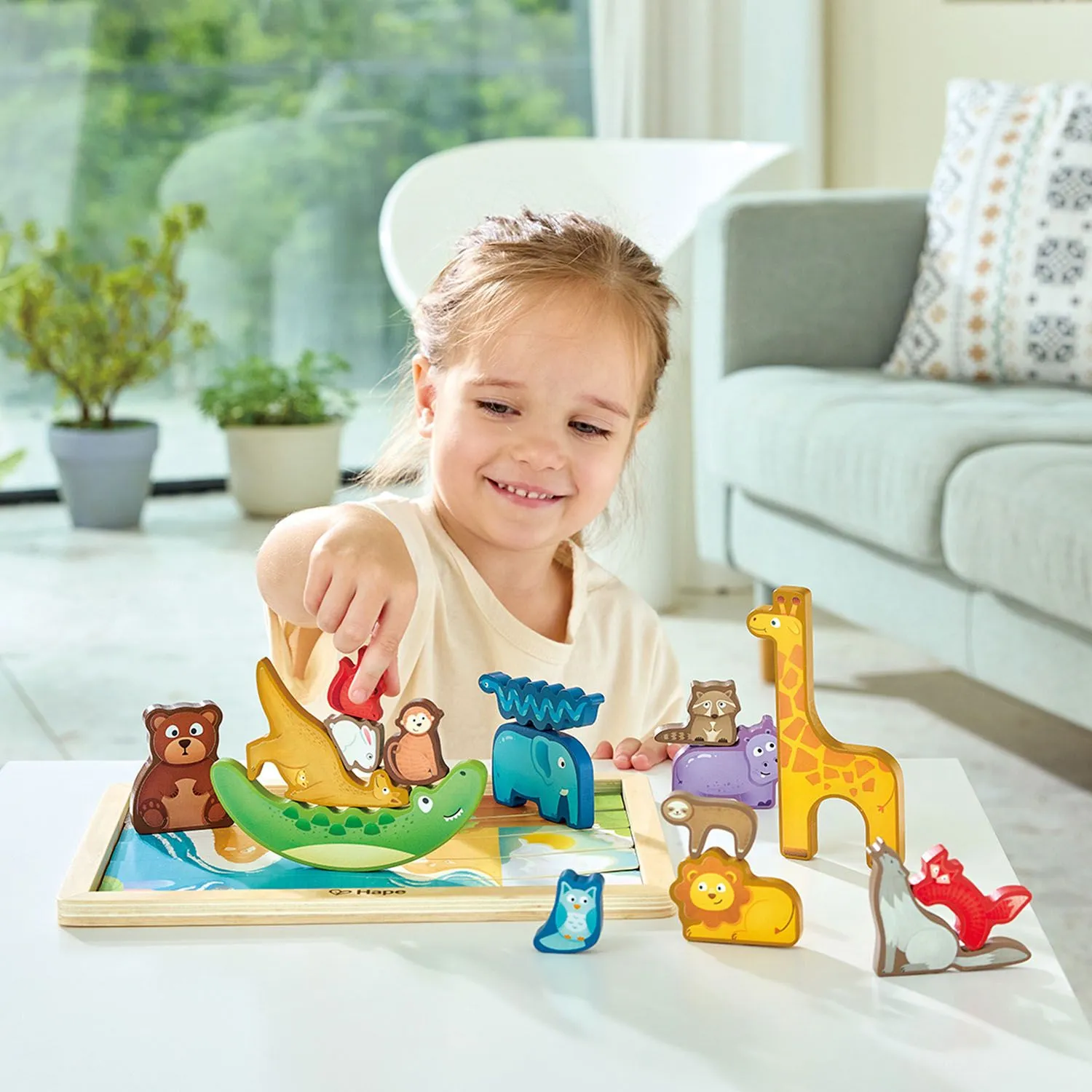 Пазл HAPE для детей "Умняша" Королевство Животных с фигурками E1656_HP