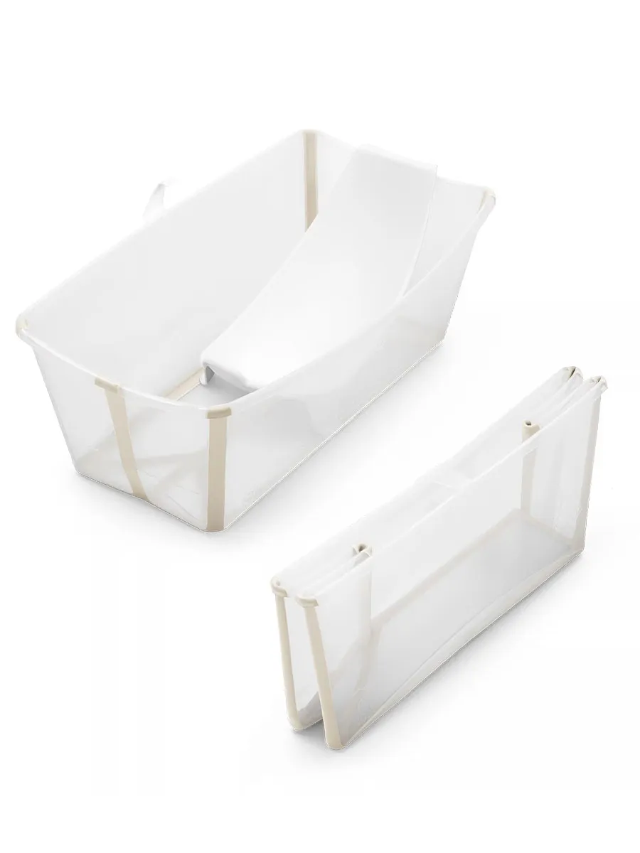 Ванночка с горкой Stokke Flexi Bath Bundle, Tub with Newborn Support Бежевый (Sandy Beige) 531512. Изображение 2