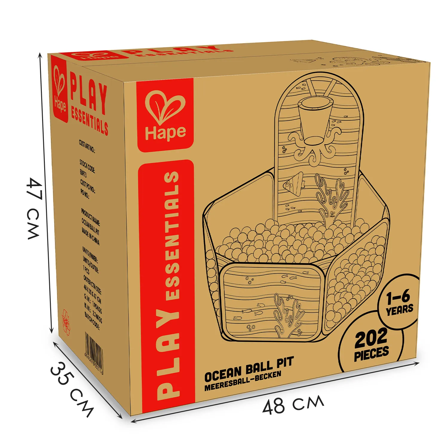 Бассейн сухой детский HAPE «Океан» с 200 шариками E8973_HP