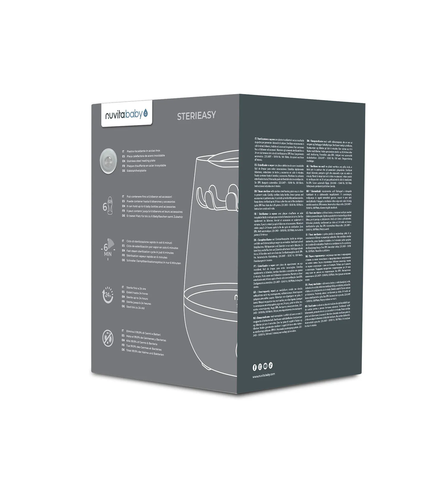 Стерилизатор электрический Nuvita для бутылочек 1083 STERIEASY NU-ALST1083