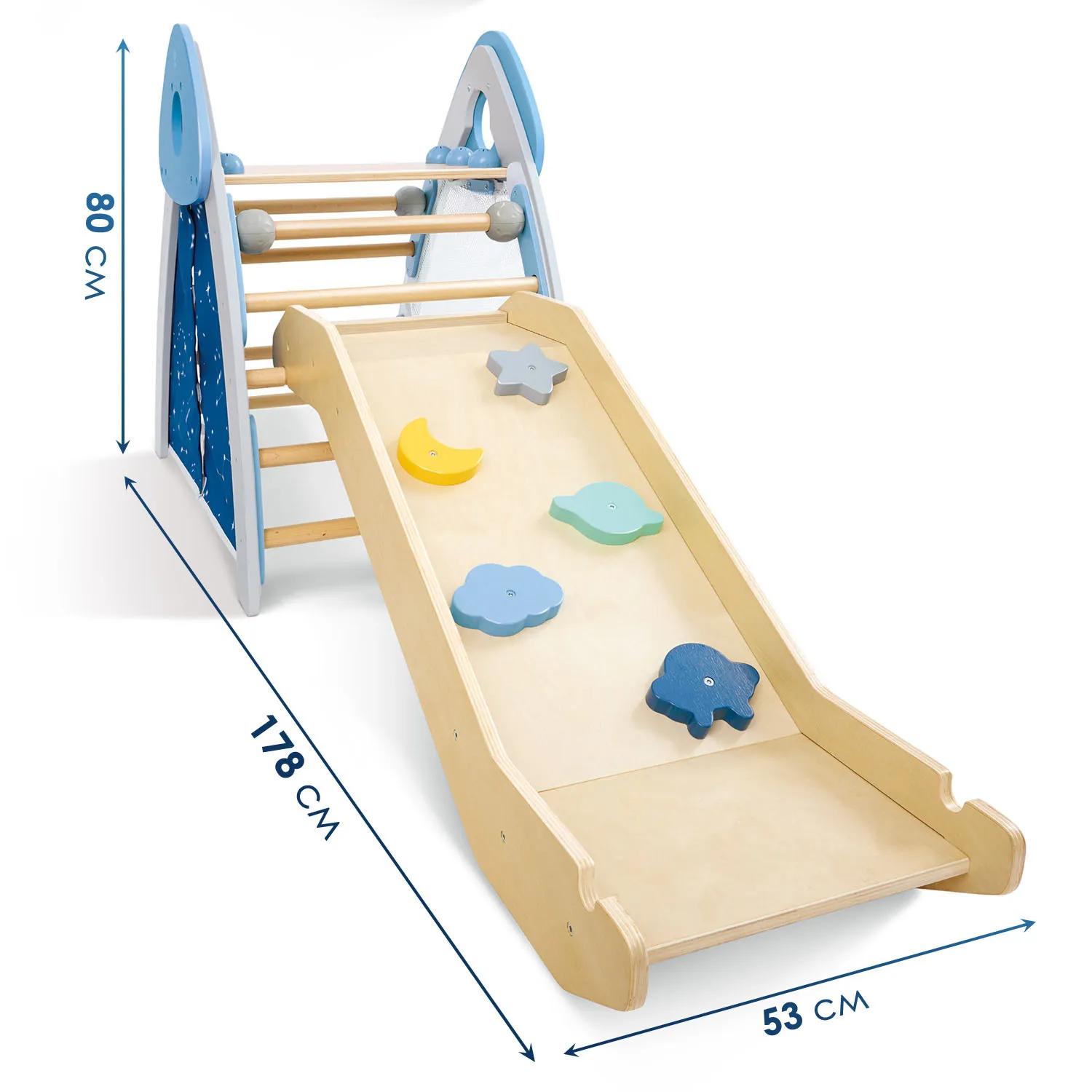 Комплекс игровой детский HAPE 4-в-1 Пиклер с горкой, скалодром E1222_HP